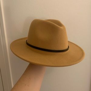 Light brown wide brim hat